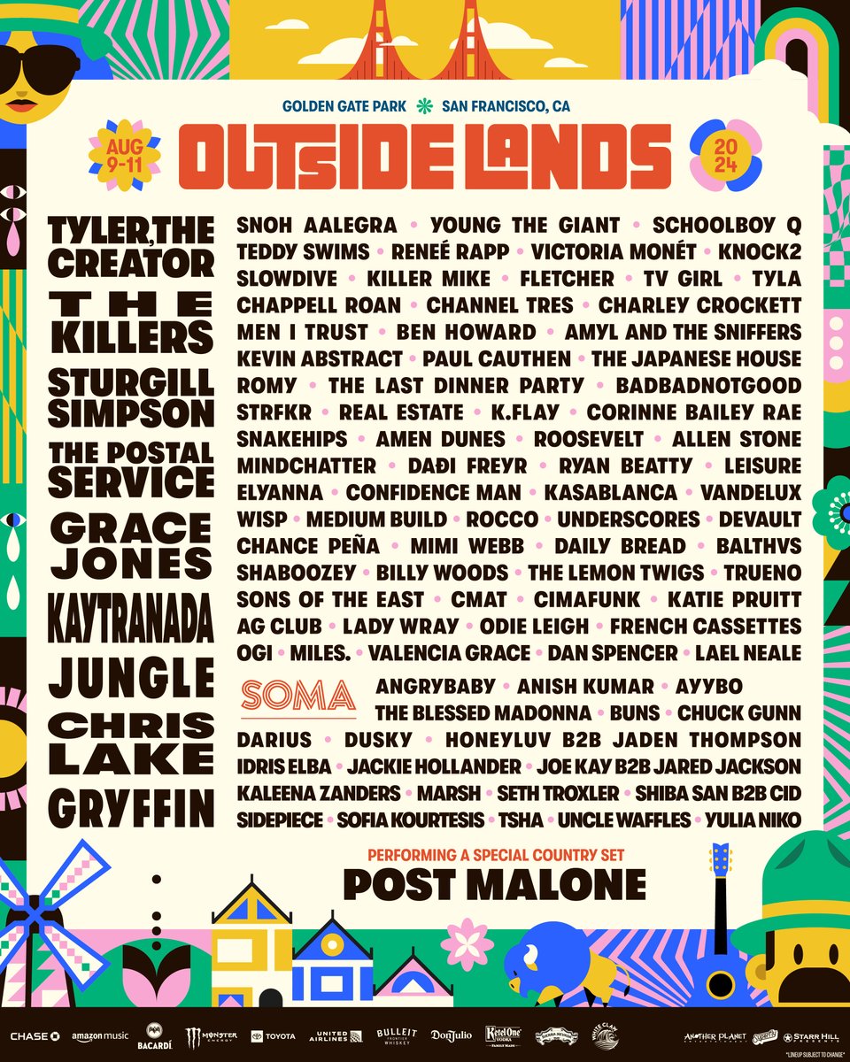 Oh hey @sfoutsidelands, we’re coming back! See you in Golden Gate Park 8/9-11. Tickets on sale 4/24 @ 10 am PT.