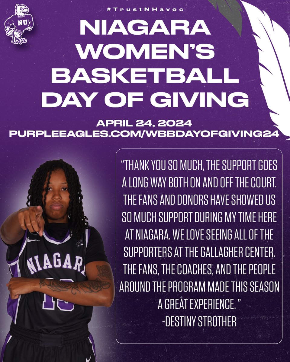 🗣🗣🗣 Destiny Strother talks about the importance and impact of our Day of Giving! Our Day of Giving is TOMORROW! 🔗: purpleeagles.com/wbbdayofgiving… #TrustNHavoc