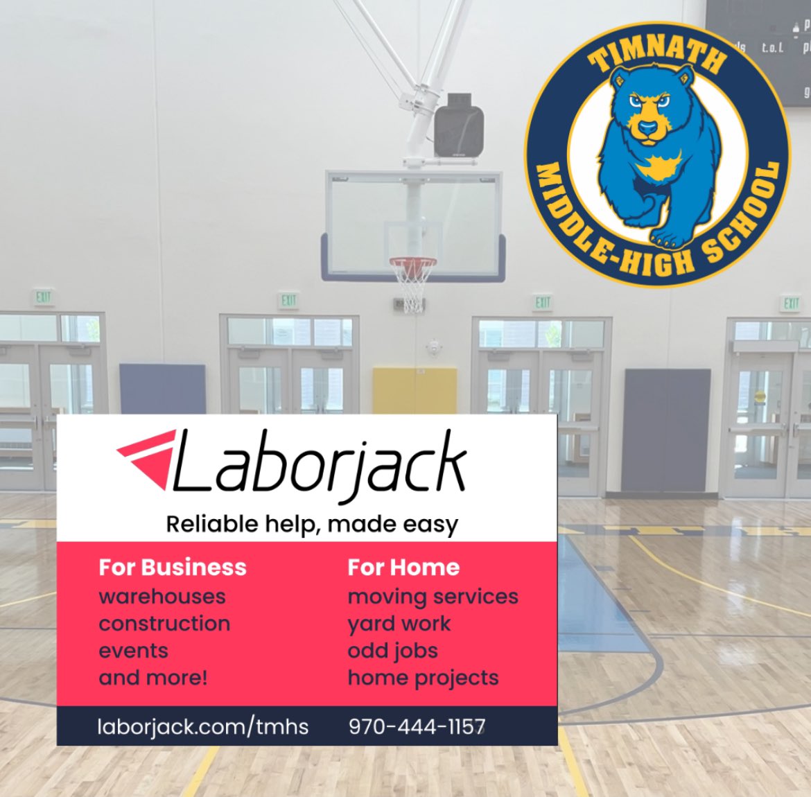Thank you to our Sponsor Laborjack! We appreciate your support of Timnath Athletics!