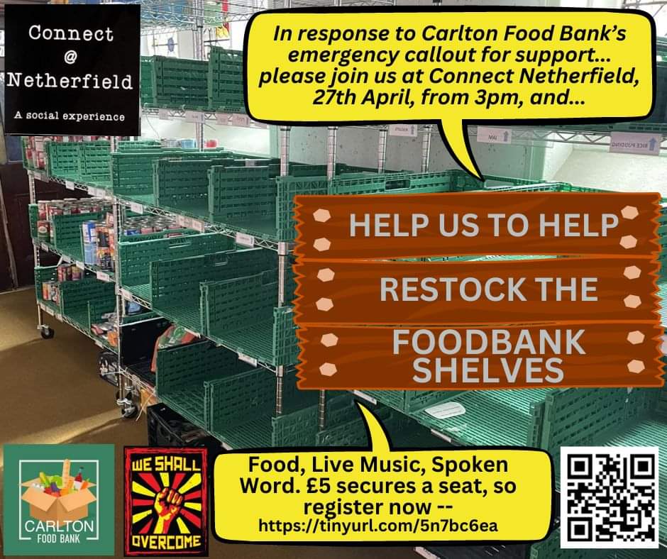 WSO_Notts's tweet photo. Coming up Sat 27th, in response to #carlton #foodbank @HopeNottingham callout for support, we've organised #Restock at Connect #Netherfield #NG4. Loads of artists confirmed. Click link for info:  
🔗
@marcblockmusic @LytishaT 
@OurmateJohn
@AndySzpuk
https://t.co/WCbq8pyXyh https://t.co/oXNuu7CmhK