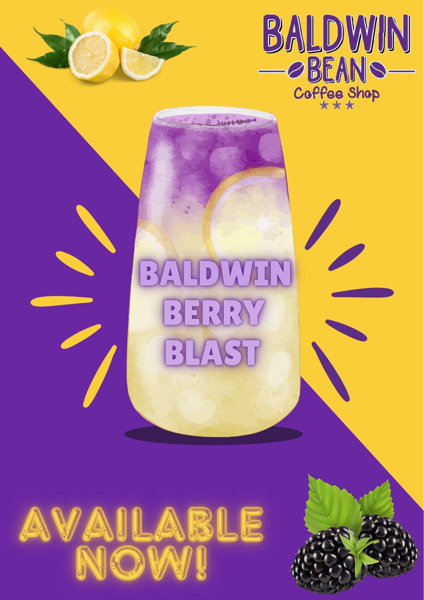 Stop by tomorrow (2/24/24) to taste our brand new drink... BALDWIN BERRY BLAST! 🍋😎 @BHSActivities @BWFOODSERVICE @BWStdentService @BWSDNews @purbalite @bhsolympics