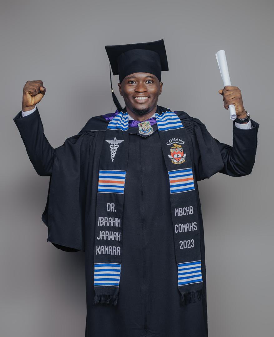 COREFoundation9's tweet photo. Envoy Dr. Ibrahim Jarwah Kamara

Your exceptional dedication and hard work have earned you, your MbChB degree. 

Your down-to-earth nature and tireless efforts have not gone unnoticed, and we couldn't be prouder of your achievements. 

Baba is most certainly proud of you! https://t.co/AT0cO7eBbW