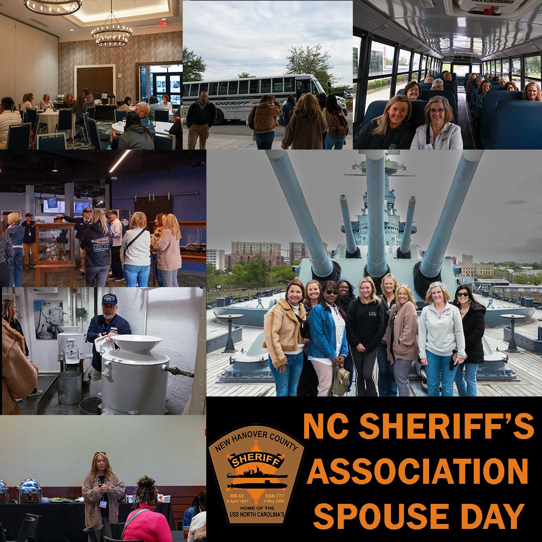 Saluting the unsung heroes! 💫 Yesterday, the NC Sheriff's Association honored the spouses. From exploring the historic USS NC Battleship to sharing laughter over a delicious lunch at CFCC's Union Station! Cheers to the incredible support system behind the badge! 🚔👏