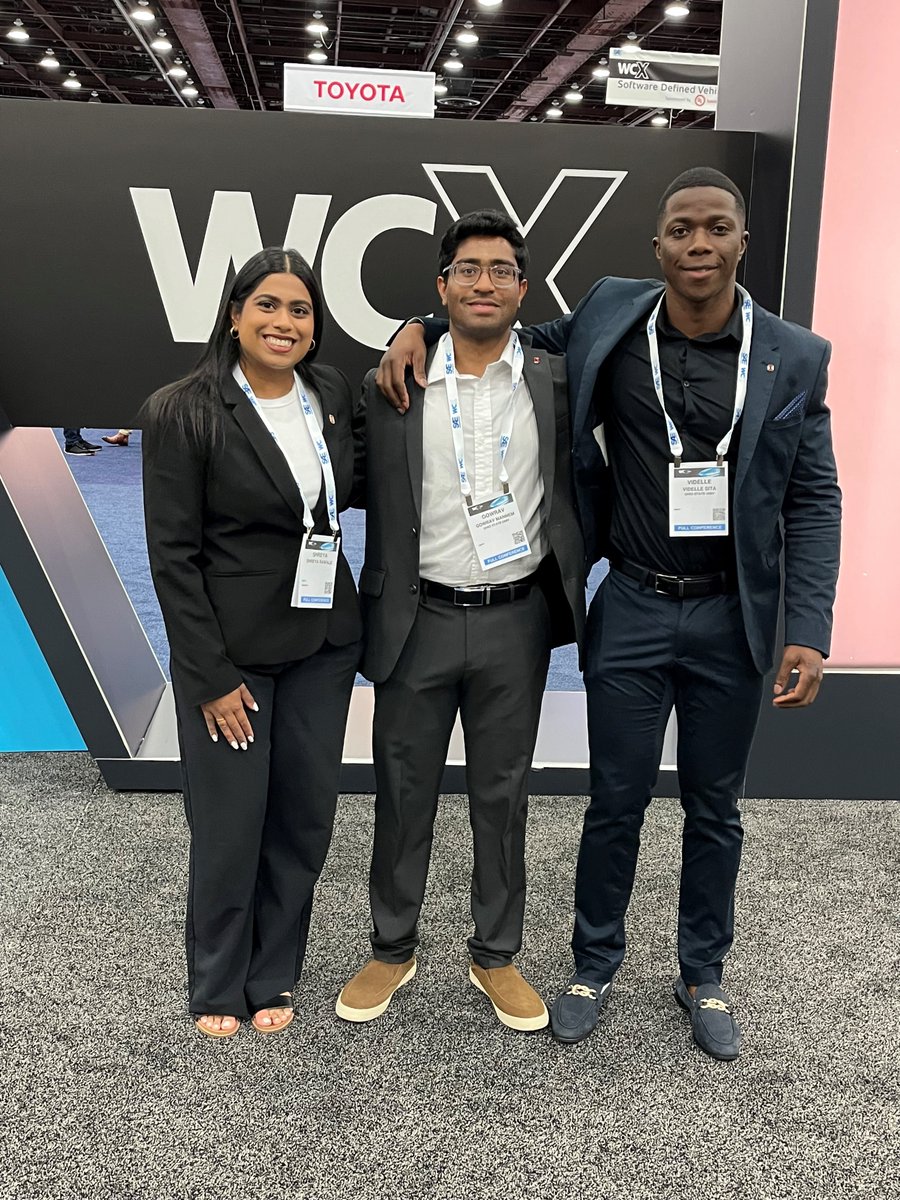 Members of the AutoDrive team attended the @SAEIntl WCX last week in Detroit, MI. They presented their year-long work on creating autonomous vehicles more accessible for those with visual impairments.