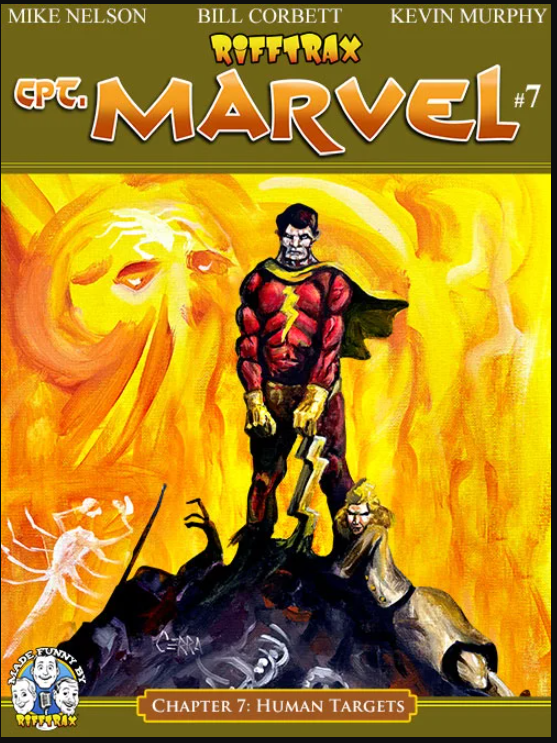 Couldn't be happier with the Frazetta Conan inspired art Carmen Cerra did for our newest episode of the Captain Marvel serial. rifftrax.com/adventures-of-…