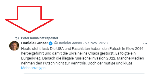 DietmarPichler1's tweet photo. "Putsch", "Bürgerkrieg"...Ganser schreibt es, Kolba teilt es... https://t.co/FN8aQzlpUy