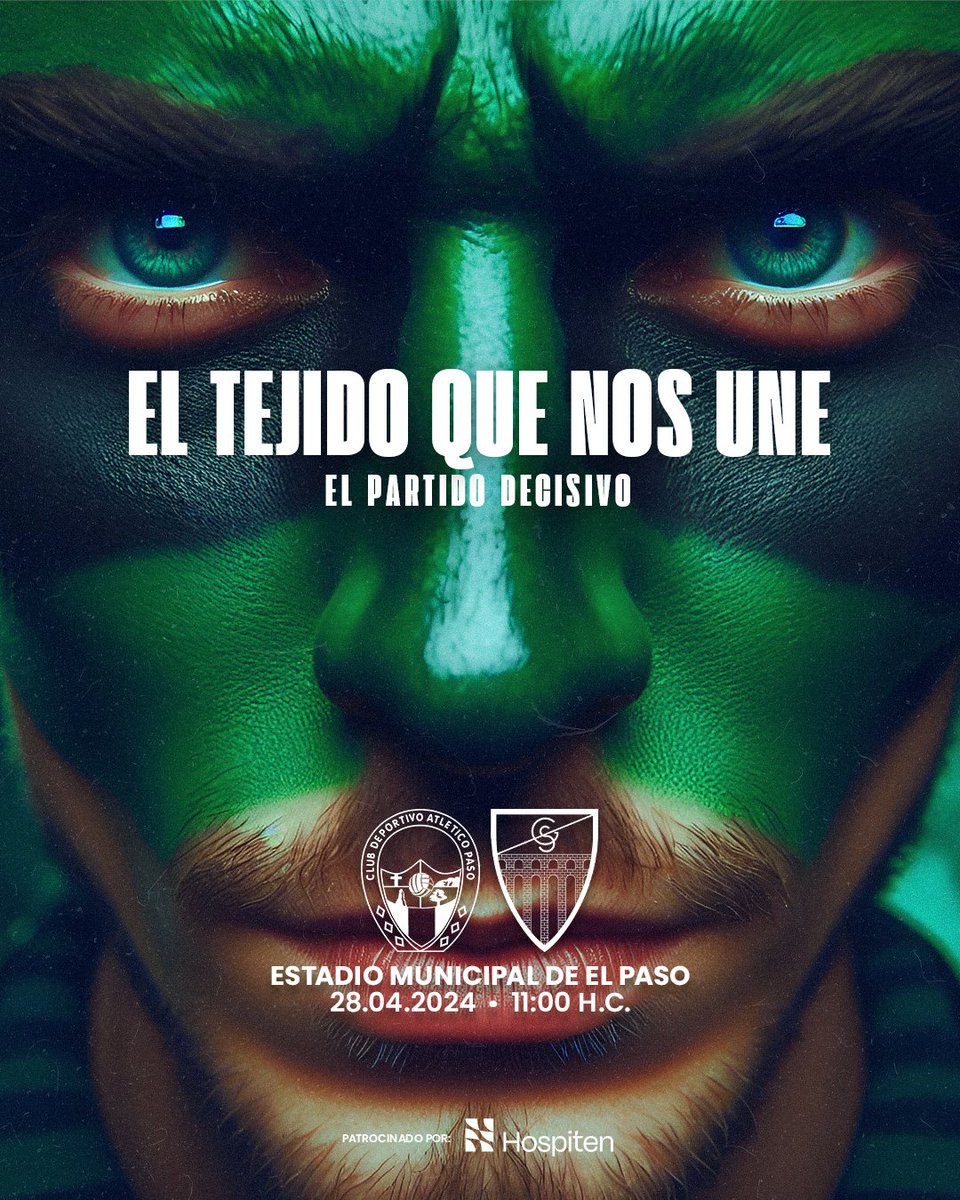 AtleticoPaso's tweet photo. Un partido para vestir de verde cada poro.
Para sentir junt@s el tejido que nos une.
Para emocionarnos.
Un partido decisivo.

Entradas a precios reducidos: https://t.co/7jlNIOxtgN...
#unpasodegigante #atleticopaso https://t.co/DOVylKGU9R
