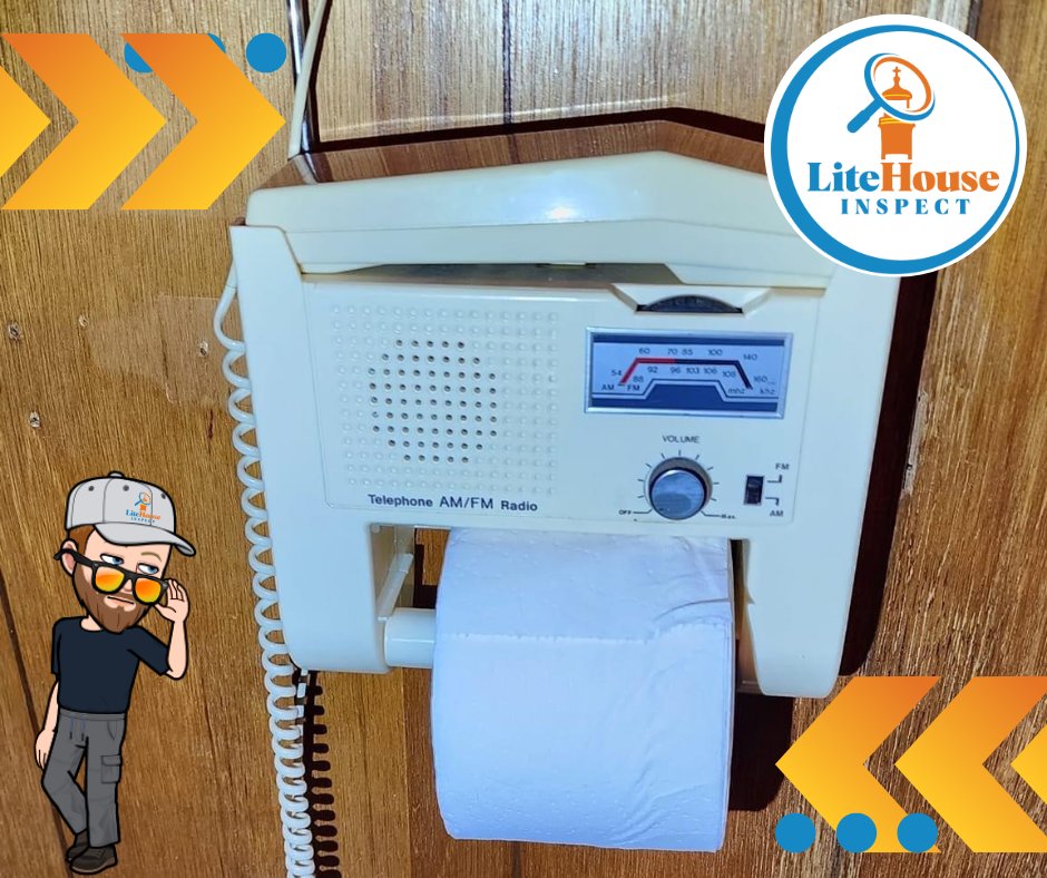 Phones used have so many additional features than today's models.  This one, for instance, also stores your toilet paper for your convenience.  #whosyourinspector #homeinspection #homeinspector #cincinnatirealestate #daytonrealestate