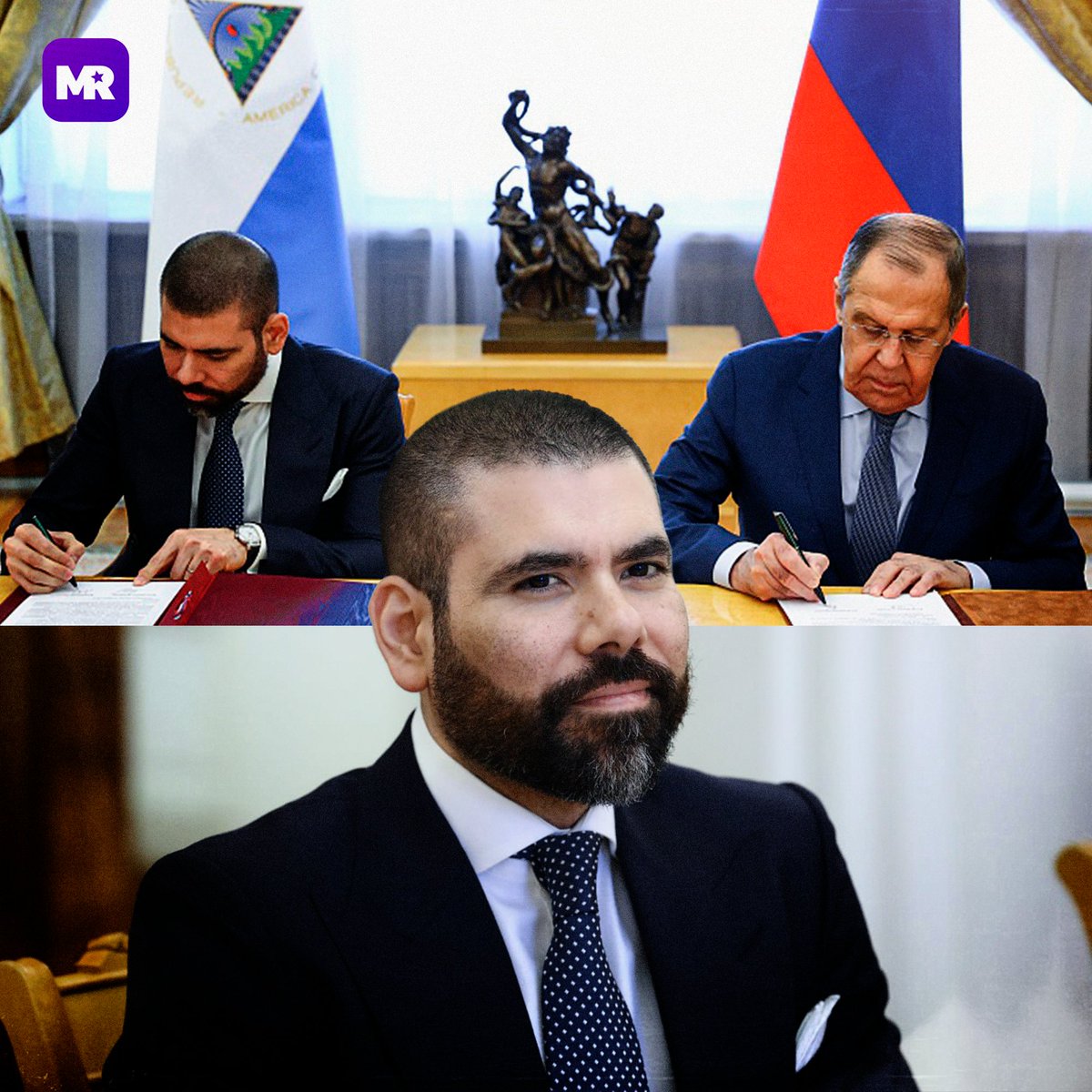RManifiesto's tweet photo. 🤝 Rusia y Nicaragua fortalecen la cooperación: el Canciller ruso, Serguéi Lavrov, se reunió con el Representante Especial de Nicaragua en Moscú. Firmaron una declaración contra las sanciones ilegales y discutieron el desarrollo de la cooperación en diversos ámbitos. https://t.co/IW9Tlt7xLf