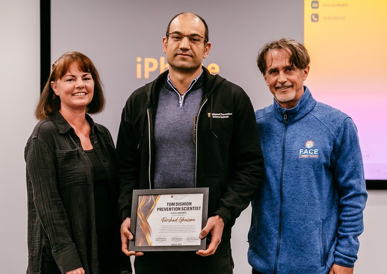 On April 18th, MPSI and FACE of Boone County hosted the annual MPSI Scholarship Ceremony. The recipient of the Tom Dishion Prevention Scientist Award was first-year school psychology Ph.D. student, Farshad Ghasemi. Pictured with Farshad are Wendy Reinke and Keith Herman.