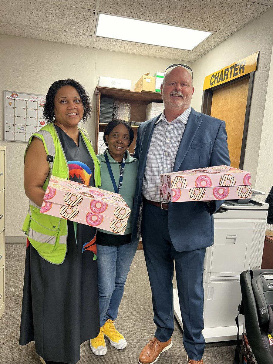 A special donut delivery for our Durham Bus Drivers on National School Bus Driver Day!   #WeAreMcKinney  @mckinneyisd