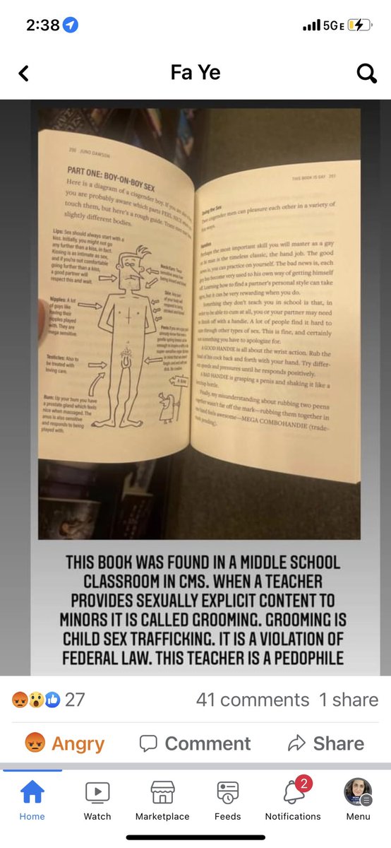 @WRAL This was found by a 12-year-old in a CMS school. He sent this picture to his mother while he was in class. If you think this belongs in a seventh grade classroom, you just might be a groomer.