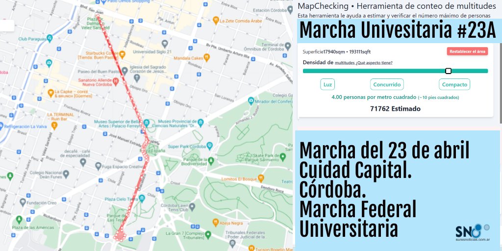 triheredia's tweet photo. Más de 70000 personas en la #MarchaUniversitaria en Córdoba Capital. Contundente revés para las políticas de ajuste de Milei  #MarchaFederalUniversitaria #MapChecking https://t.co/XDtm0j1Sye