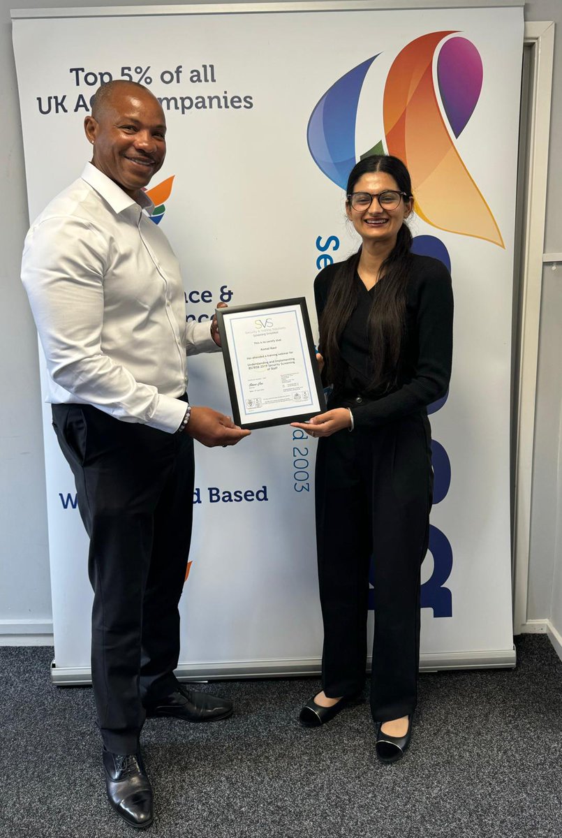 Komal has completed her vetting and screening course. Well done and welcome to the HQ Team!

#snsg #security #securitycompany #birminghamsecurity #birminghamsecurityservices #birmingham #birminghamjq #jewelleryquarter
