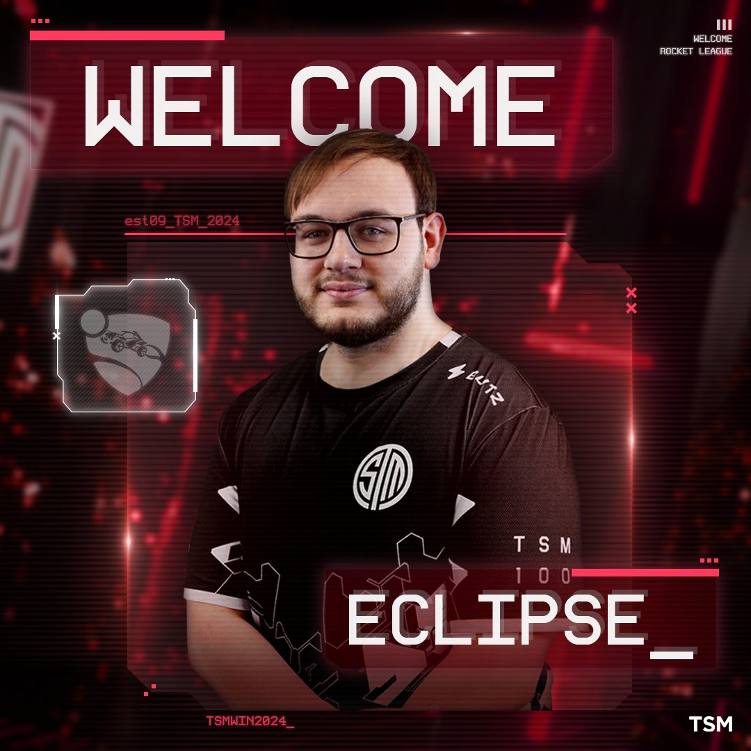 TSM ROCKET LEAGUE ROSTER UPDATE We are proud to announce the addition of our new RL coach, @LoREclipse! He's been hard at work with the boys during Quals 4, and we can't wait to show you how much we've improved with him in Swiss Stage. Welcome to the black-and-white, Eclipse!