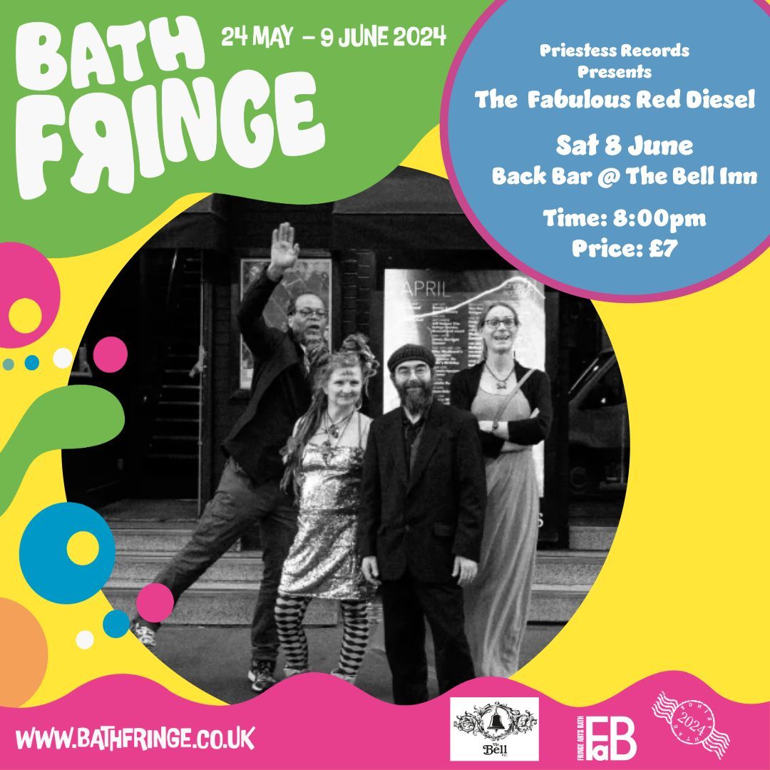 🎵 MUSIC 🎵 Priestess Records Presents The Fabulous Red Diesel @fabreddiesel Saturday 8 June Back Bar at @thebellinnbath Price: £7 For full info please visit: buff.ly/449Hfjs #BathFringe24