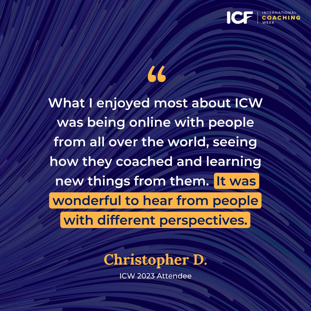 600+ events and counting! 20 different languages. Do you have your #CoachingWeek schedule ready? 📝 Join us for International Coaching Week May 13 - 19 and explore the possibilities of coaching: icf-events.org/international-…