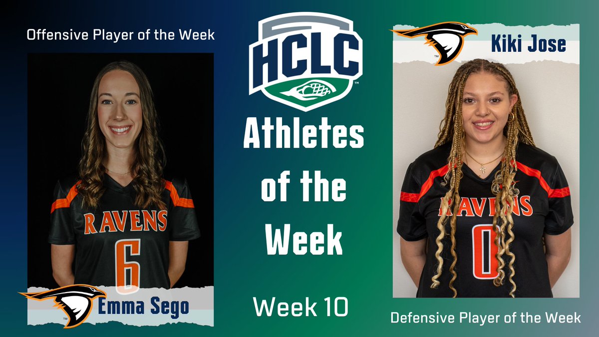 HCLC Women's Lacrosse | Athletes of the Week Congrats to the Women's Lacrosse Athletes of the Week: Offensive: Emma Sego, @AthleticsAU Defensive: Kiki Jose, @AthleticsAU Full Release: tinyurl.com/yhhxn9t6 #TheHeartofD3 | #D3Lax