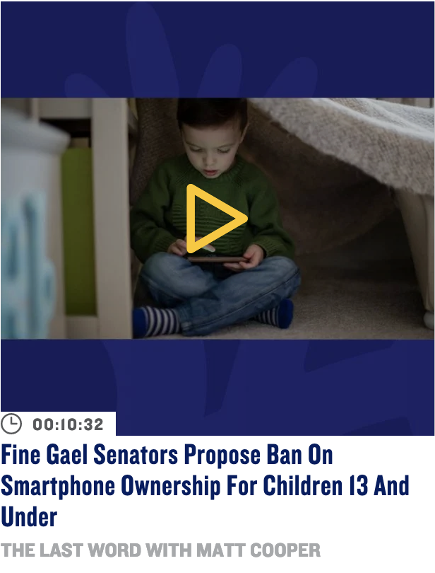 On Wednesday, Fine Gael senators will propose a ban on smartphones and social media accounts for children. Here's what Elaine had to say on @lstwrd with @cooper_m: goloudplayer.com/episodes/fine-…
