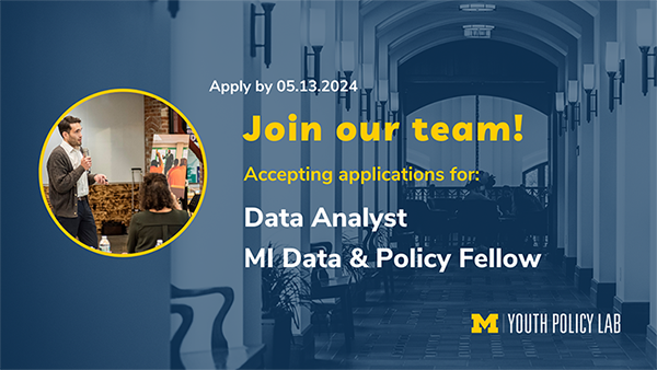 @YouthPolicyLab is hiring: Follow the links for details. careers.umich.edu/job_detail/248… careers.umich.edu/job_detail/248…