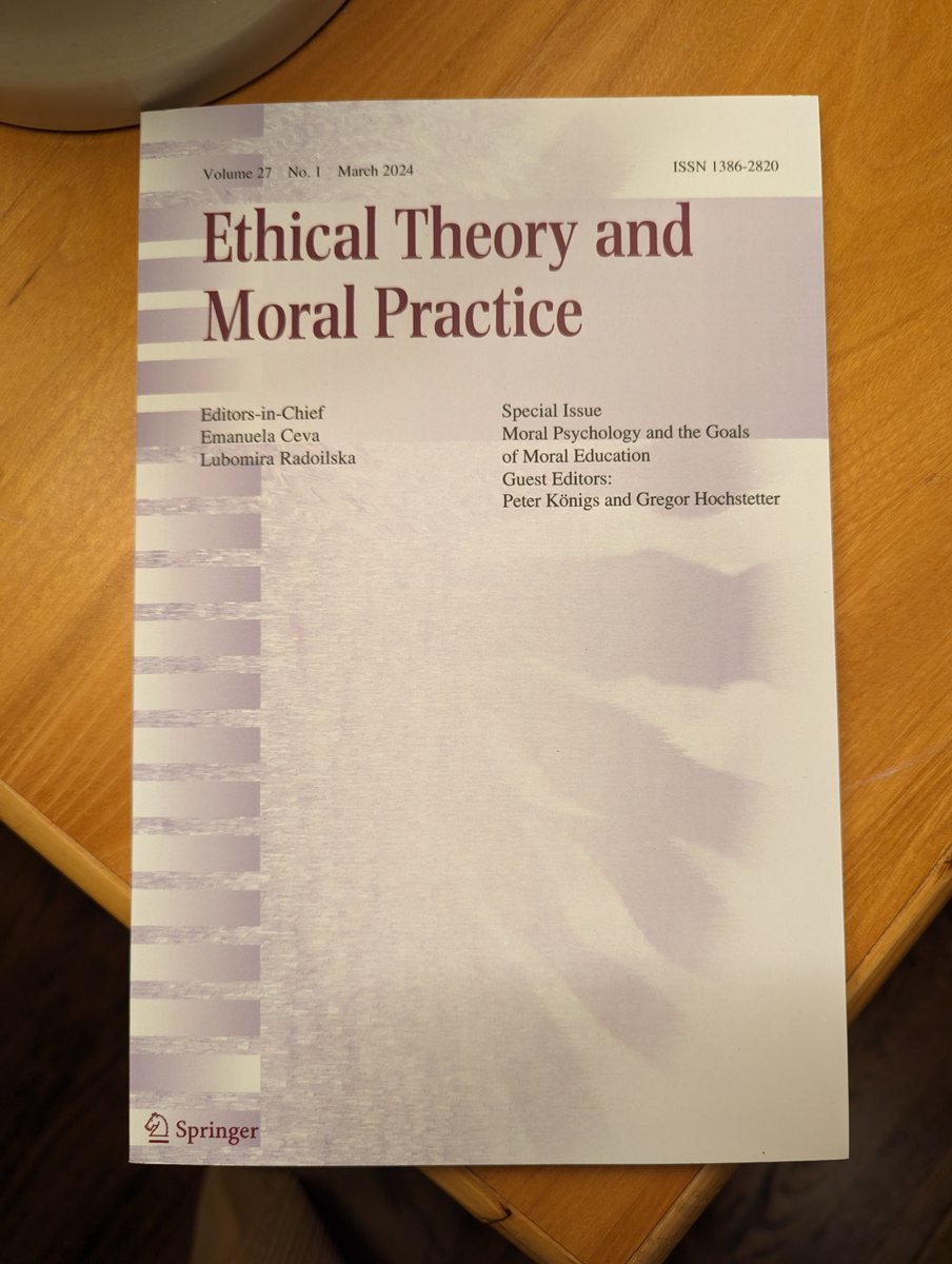 New Publication: Excited to see it in print! 'How Situationism Impacts the Goals of Character Education' Special Issue of Ethical Theory and Moral Practice. @SpringerNature @SpringerPhil @templeton_fdn @JubileeCentre1 @WakeForestNews