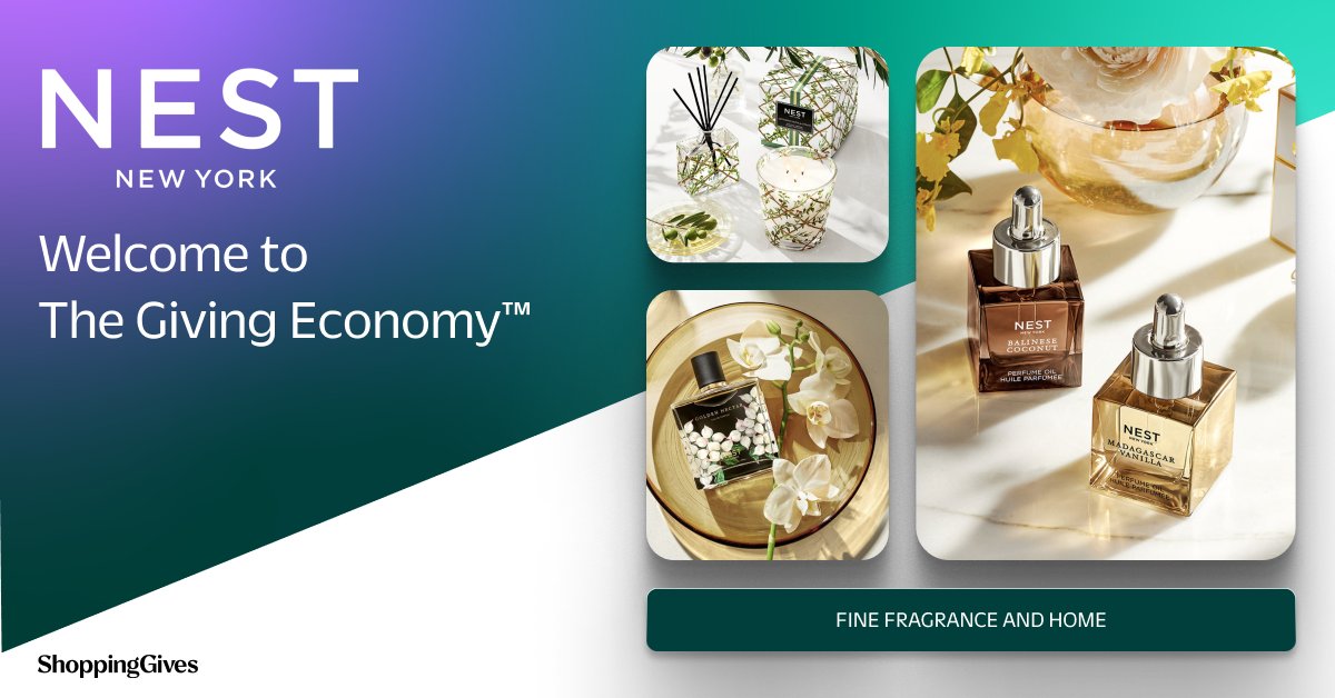 ShoppingGives is partnered with <a href="/NESTFragrances/">nestfragrances</a>! Through this partnership, consumers can make a positive impact while shopping for luxury home scents and fine fragrances. Discover how NEST New York is making a positive impact! hubs.ly/Q02tQ1QB0