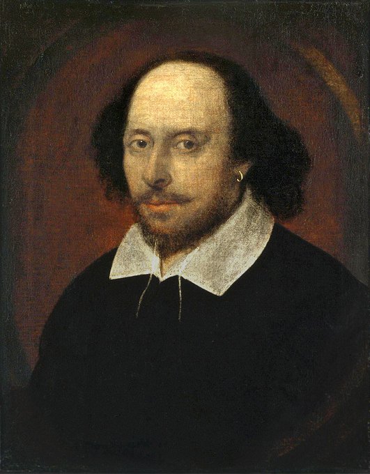 The date of birth for William Shakespeare is not known for certain, but it is most often celebrated on this date April 23 in 1564. Painting by John Taylor. #OTD