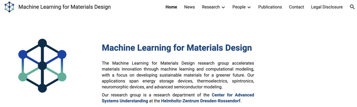 I am pleased to announce that our new research group website is now online.  

Check it out:  sites.google.com/view/mlmd/ 

Keep up to date on our research activities in #MachineLearning for #Materials and stay tuned for more news.  

#compchem  #compphys #theochem #condmat #AI