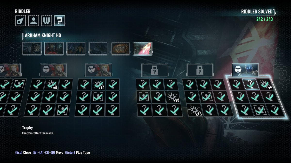 Just one riddle remains
It was submissive to find these riddles
#BatmanArkhamKnight