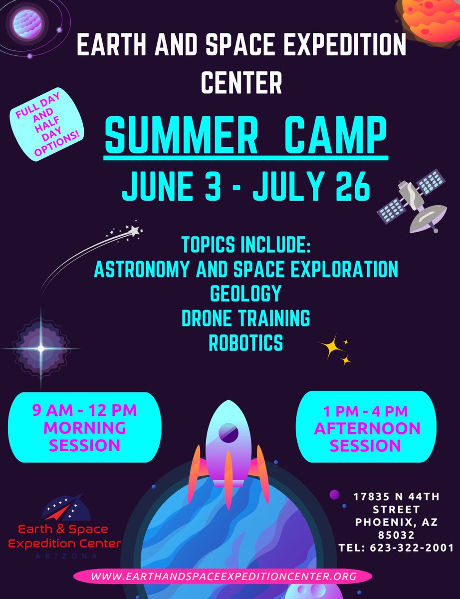 Sign up now for our educational summer camps! Each day, our camps will take students on a journey of discovery to explore the latest advancements in Earth and space science.

Register today: buff.ly/4cfGLf3