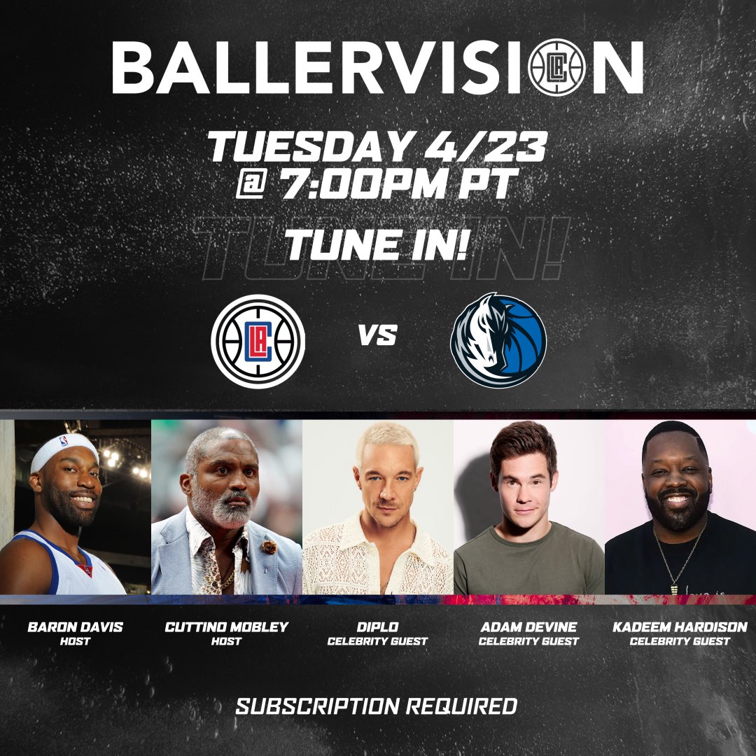 Clipper_Vision's tweet photo. Talk about a STACKED #BallerVision lineup for Game 2 👀 

Don't miss out 🔗➡️ https://t.co/MTfiLm76Yw https://t.co/q8vrPer9Ci
