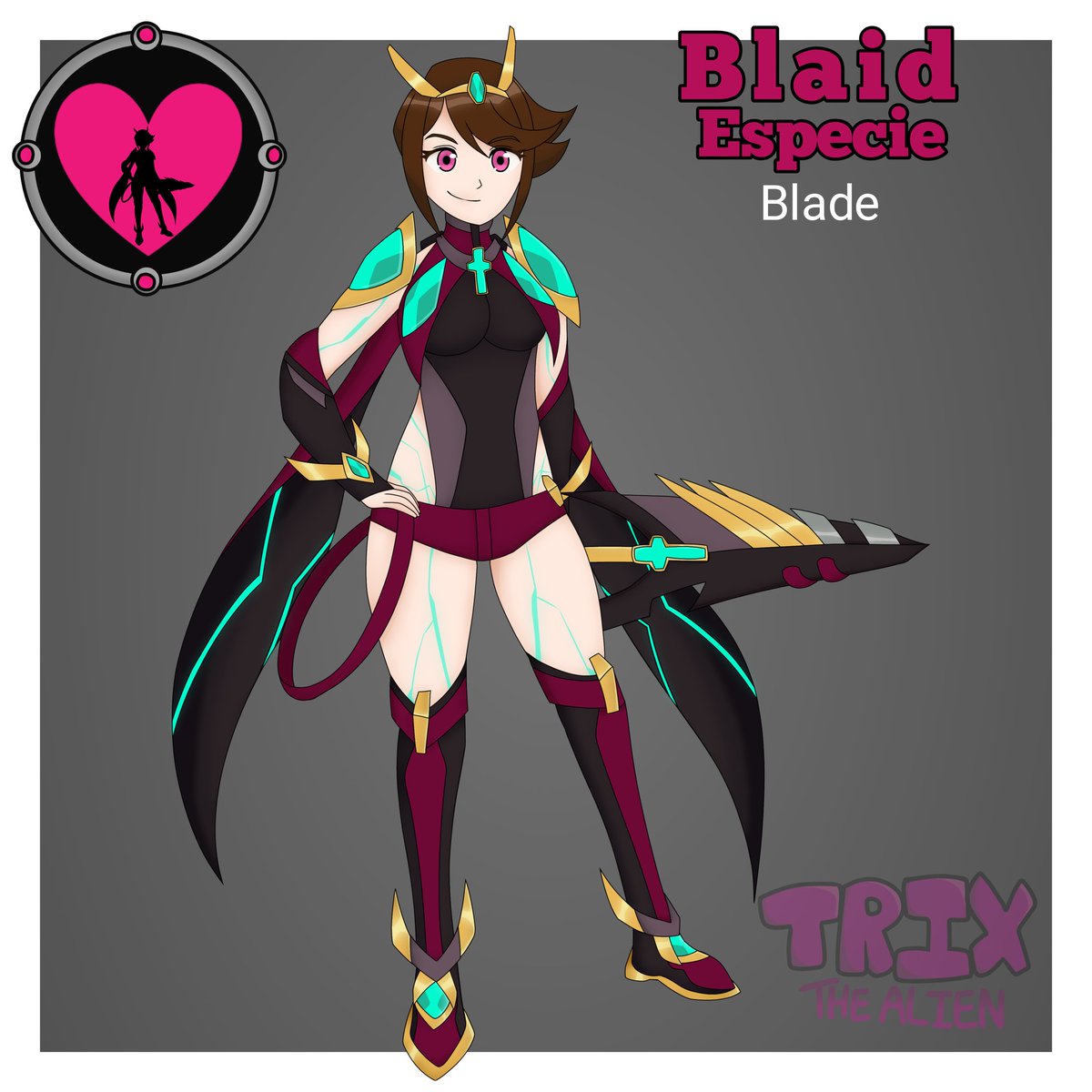 TrixTheAlien's tweet photo. Una de las recompensas que pueden obtener siendo patreons de Nivel 3 es que pueden sugerir un personaje/OC/especie propio o de otra franquicia para que yo le haga un diseño como invocación del #Chaquetrix 

Aqui el primer ejemplo con una Blade de #XenobladeChronicles2 https://t.co/GO2cAVEibQ