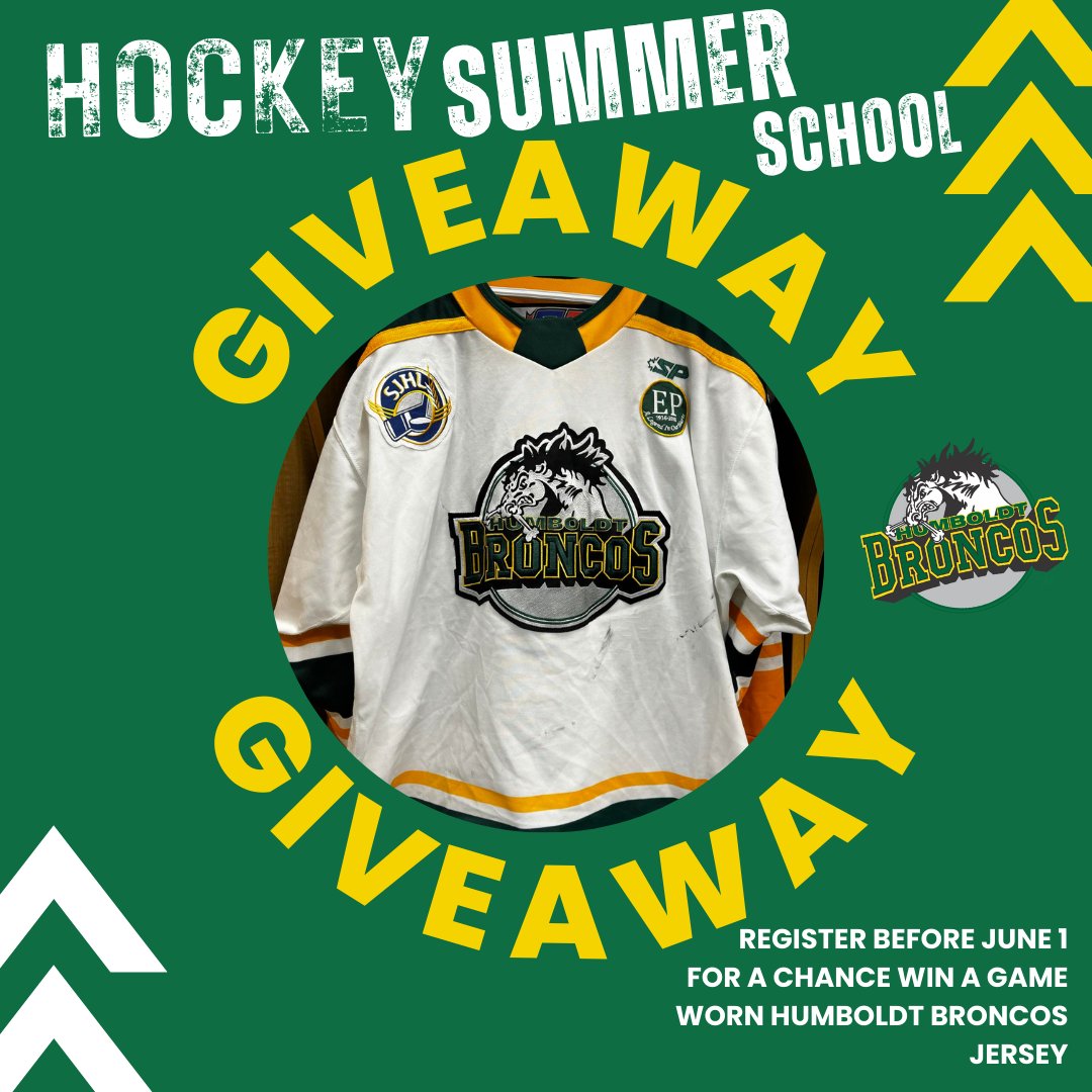 SUMMER HOCKEY SCHOOL IS BACK 🏒✏️ August 26-29, 2024 Register before June 1st for your chance to win a game-worn Humboldt Broncos jersey. Click here to sign up 👉 tickets.humboldtbroncos.com (Don't forget the final step after checkout - to fill out the registration form)