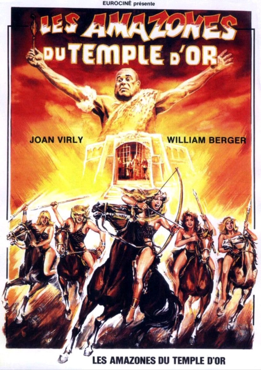 French film poster for #GoldenTempleAmazons (1986 - Dir. #AlainPayet #JessFranco) #AnaliaIvars #WilliamBerger #AntonioMayans #LinaRomay