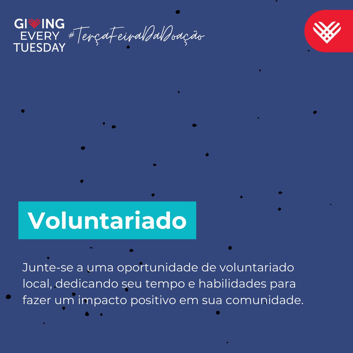 #GivingEveryTuesday -- O voluntariado é mais do que uma ação; é uma forma de contribuir para o bem-estar da comunidade. Seu tempo e habilidades são vitais para apoiar aqueles que mais precisam. Explore oportunidades locais e descubra como fazer a diferença!