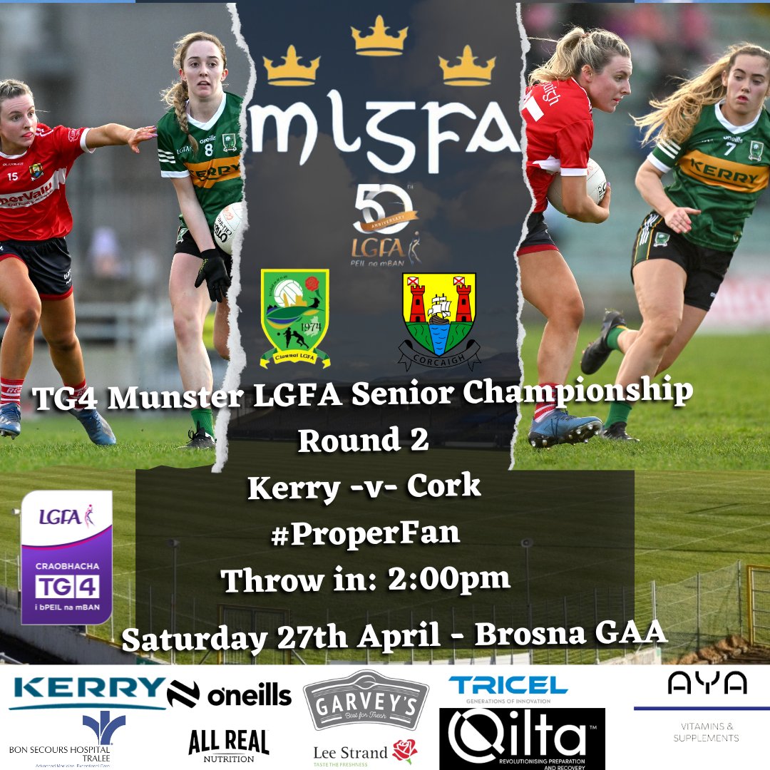 TG4 Munster LGFA Senior Championship R2 #properfan Tickets: 👇 universe.com/events/munster…