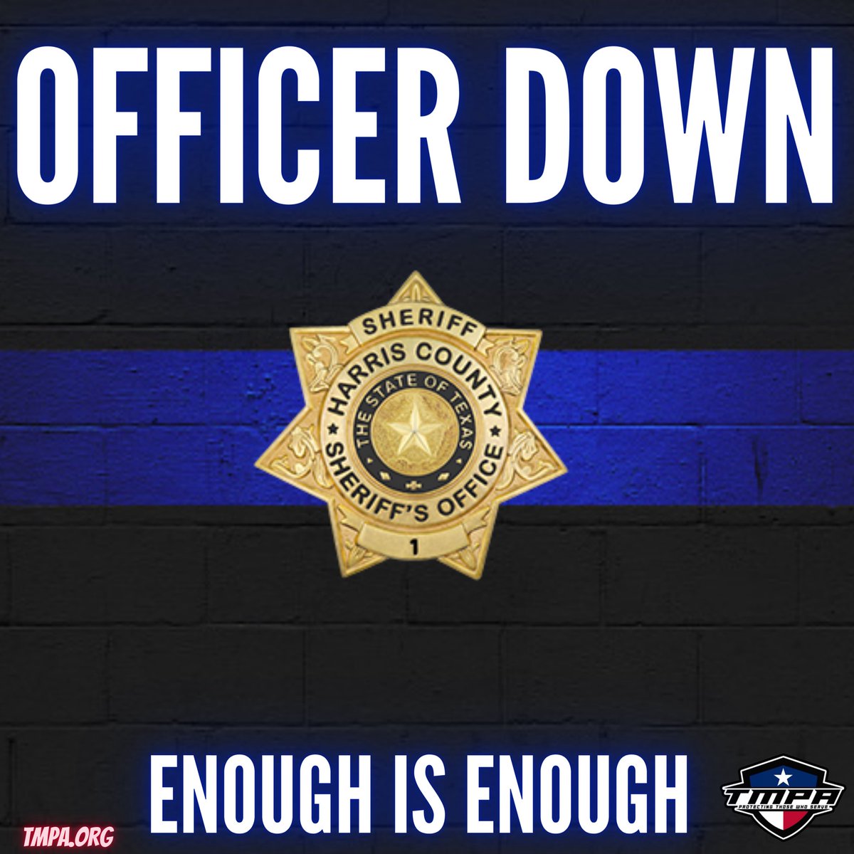 💙OFFICER DOWN💙 Today, our hearts are heavy as we mourn the loss of a brave @HCSOTexas Deputy who made the ultimate sacrifice in the line of duty. This tragic loss is felt deeply by his family, friends, and the entire law enforcement community, including his brothers and sisters…