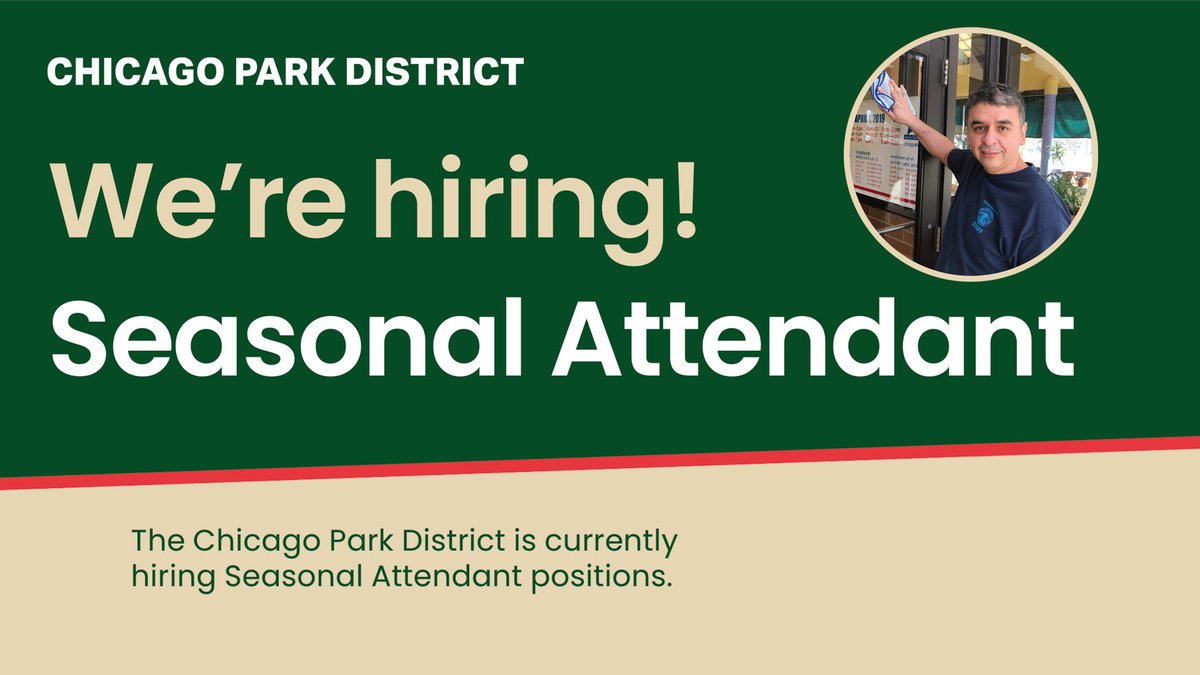 Seasonal Attendants are vital to making our summer plans in Chicago a success! Learn more about the position & join the team TODAY at bit.ly/ApplyNOW-Atten…. #workintheparks