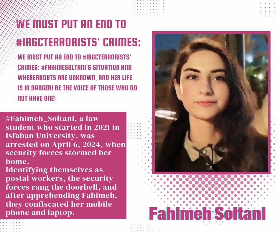 #FahimehSoltani remains detained by IRGC at an undisclosed location. First arrested during Woman, Life, Freedom movement, her life is in grave danger. We urge global politicians to consider becoming her political sponsor. @UNHumanRights @amnesty @hrw @YeOne_Rhie @CarlosKasperMdB