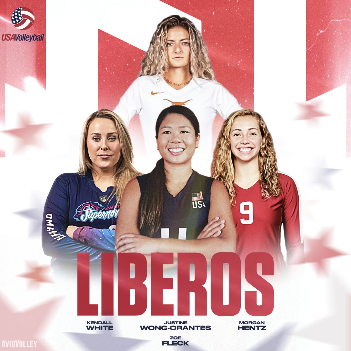 AvidVolley's tweet photo. Last, but certainly not least, the 2024 🇺🇸 liberos 🌟🏐

Which 1⃣ would you select for the Paris 2024 roster? https://t.co/RpA6VMjl3O