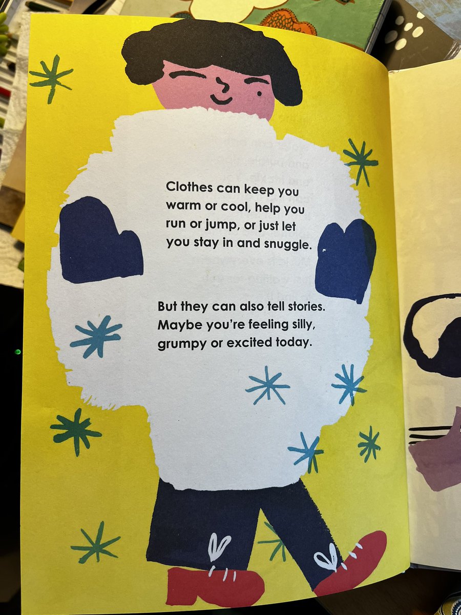 With a background in fashion, textiles & costume, the role of clothes in self-expression & the comfort or discomfort afforded has always been of interest. Clothes from ‘Where’s Your Creativity’ by Aaron Rosen & Riley Watts, illustrated by Marika Maijala #ChildrensBookIllustration