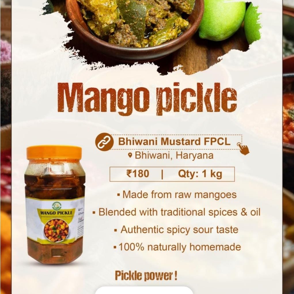 Pickle fun!
This delicious pickle made from fresh mango & natural spices has an authentic taste. Try it with dal & roti for an enjoyable meal.
Buy mango pickle from FPO farmers at👇

mystore.in/en/product/man…

😋
@AgriGoI @cmohry @ONDC_Official @PIB_India @mygovindia #VocalforLocal