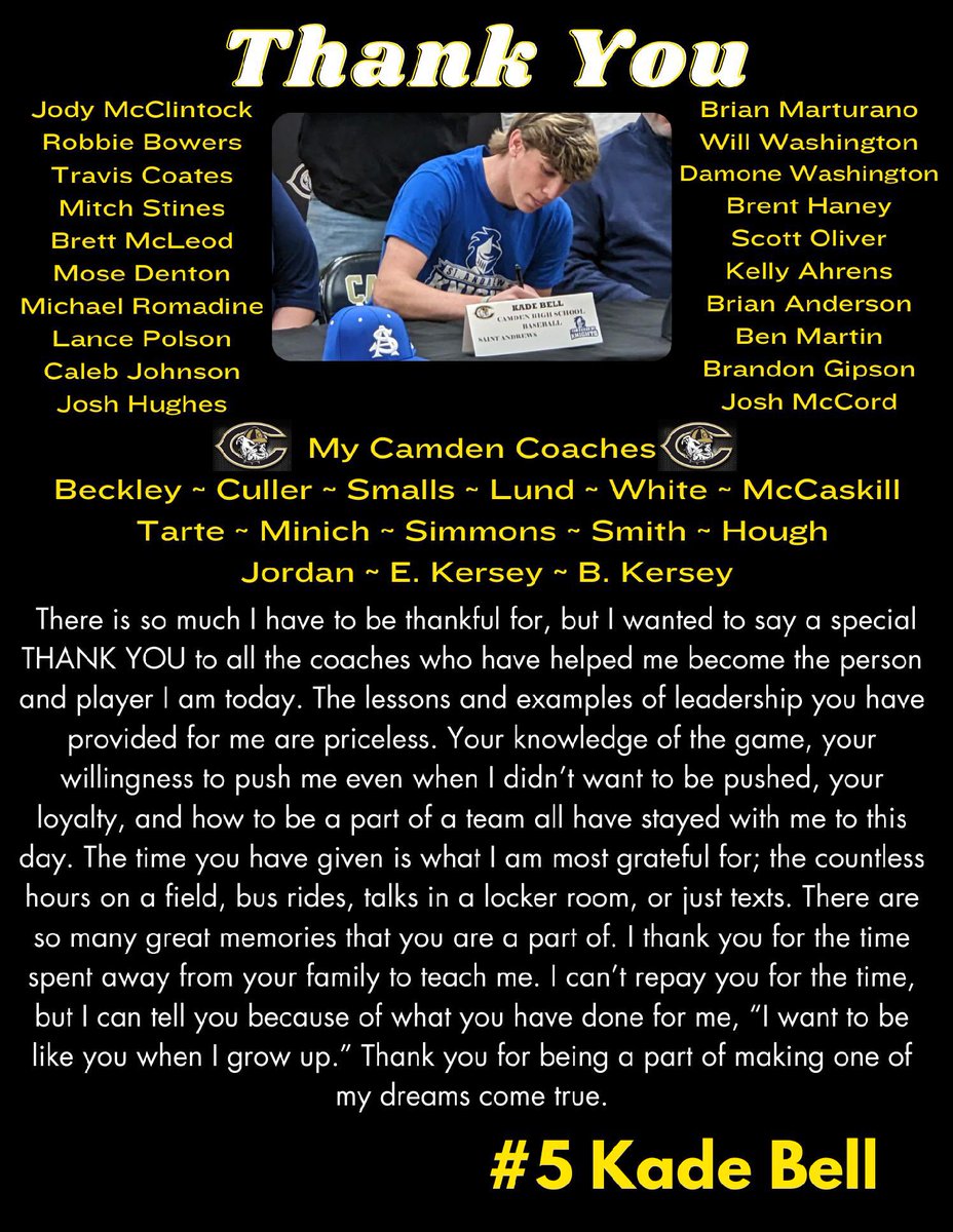 KadeBell5's tweet photo. For Senior Night tonight I want to thank all of my coaches! https://t.co/SNI3x3ilfD