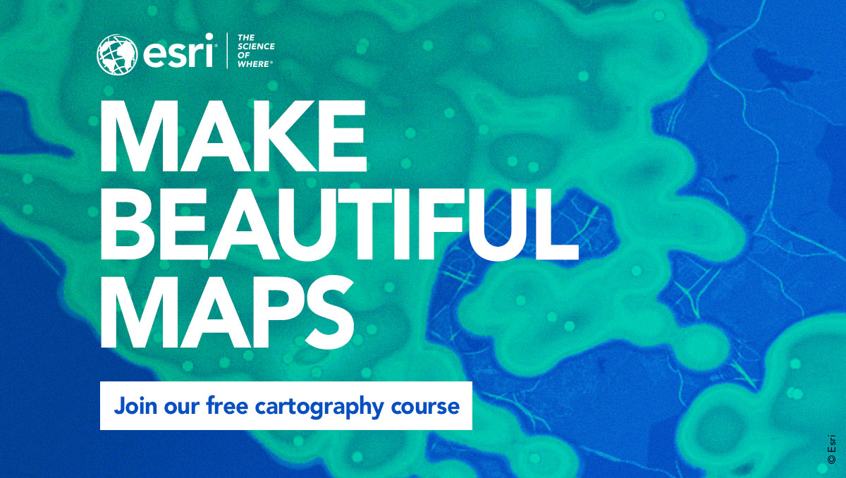 Last chance! Registration for Cartography. closes tonight at 11:59 PM PT! 🗺️ Sign up & start mapping: esri.social/2gEM50RmsTT  

Free course includes:
🔹Access to @ArcGISPro and @ArcGISOnline
🔹Certificate of completion
🔹Fun videos with experienced cartographers