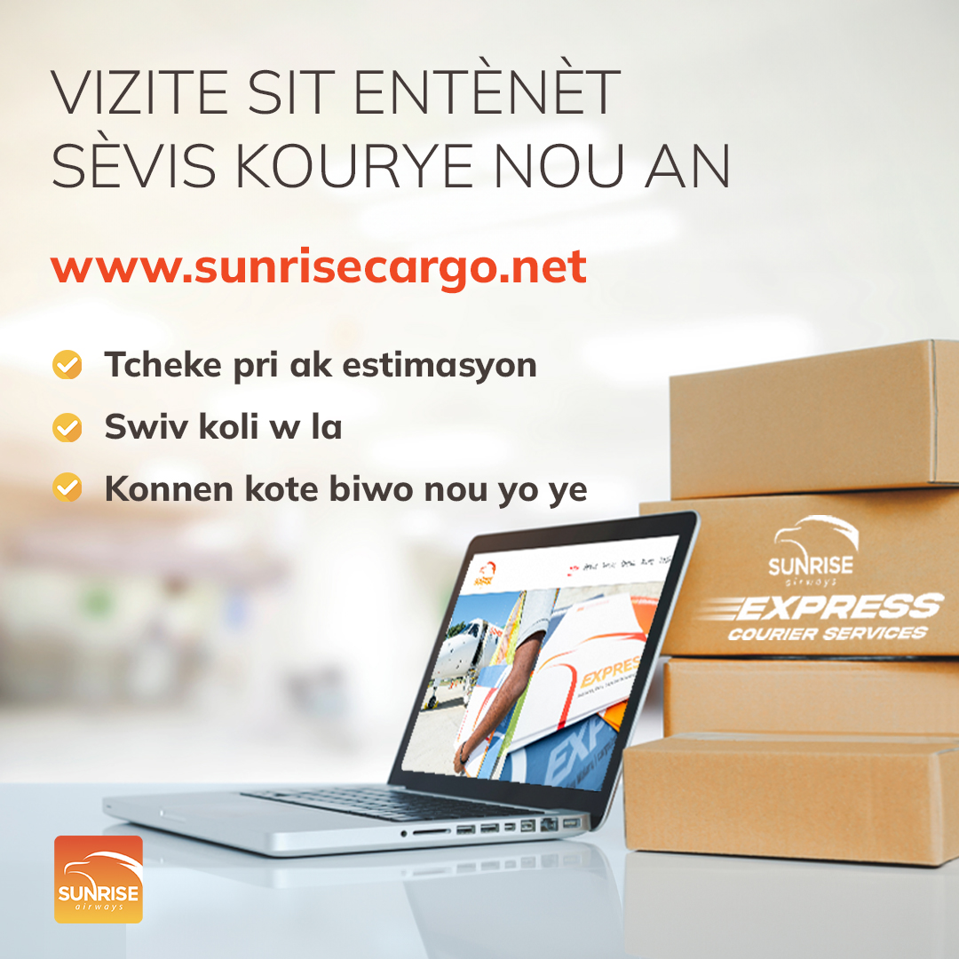 SunriseAirways's tweet photo. Visit our courier website https://t.co/AlJkszVuBG to check prices and estimates, track your package and check the addresses and contact information of our offices.
#cargo #servicecourrier #miami #caphaitien #lescayes #sunriseairways https://t.co/PIJnMNwWPI