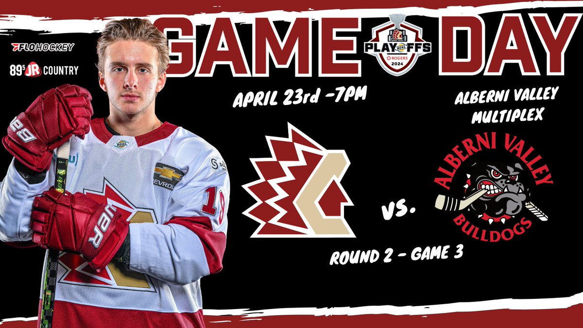 THE CHIEFS ARE ON THE ROAD FOR GAME 3 It's a game you do not want to miss! Join Vanni live on 89.5 jr Country or stream the game on Flohockey 📍 Alberni Valley Multiplex 📻 @895jrcountry 📺 @FloHockey