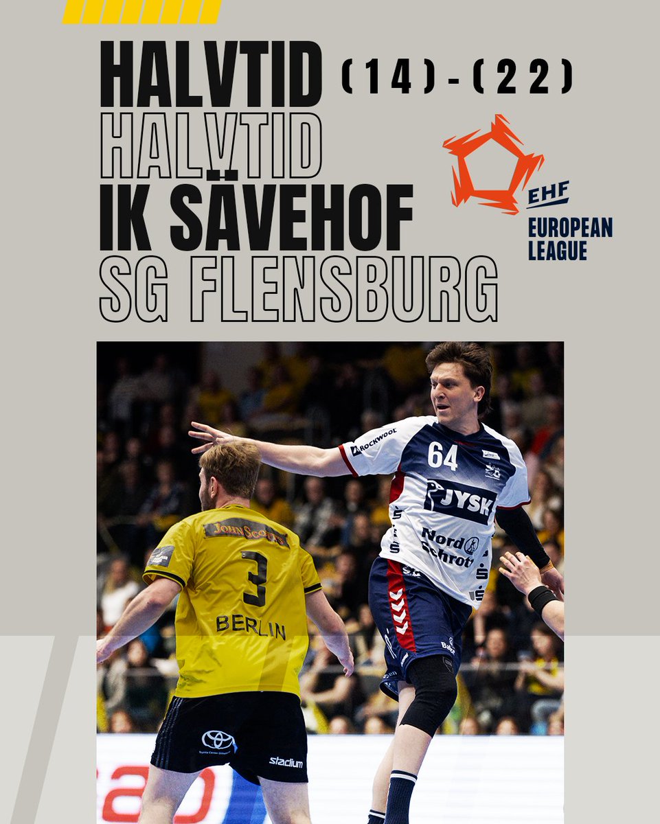 HALVTID
Ställningen är 14–22 efter 30 minuters spel.

#Sävehof #EHFEL