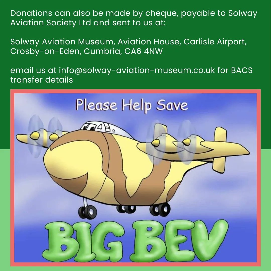 People are still generously donating to help save the last surviving Blackburn Beverley. If you'd like to contribute you can do so via: justgiving.com/crowdfunding/d… or paypal.com/gb/fundraiser/… or by cheque #fundraiser #charity #museum #carlisle #cumbria #aviation #avgeek #flying