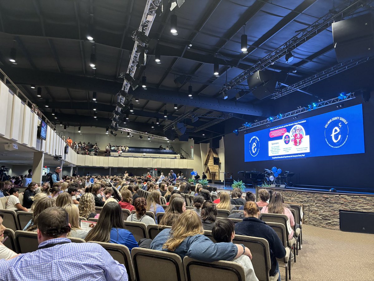 warfield_kay's tweet photo. Cullman County Superintendent Barnett and sophomores and juniors From every County School  gather to hear Hilinski’s Hope for suicide prevention. https://t.co/ErUQ3BZsDJ
