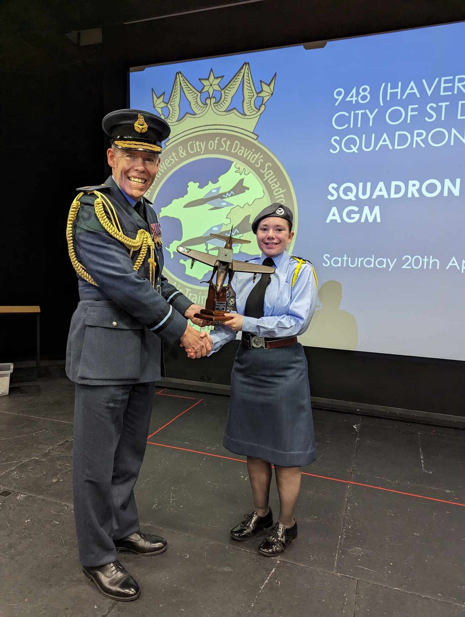 Delighted to join 948 Squadron RAF Air Cadets for their Annual Awards and Presentation Evening in Haverfordwest and to present the OC's Award to FS Laura Edwards. Congratulations to all those who received an award!